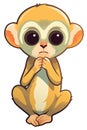 Baby Squirrel Monkey Sticker On Isolated Tansparent Background, Png, Logo. Generative AI