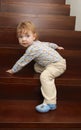 Baby on stairs