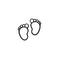 Baby steps icon and simple flat symbol for web site, mobile, logo, app, UI Royalty Free Stock Photo