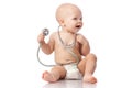 Baby with stethoscope. Royalty Free Stock Photo