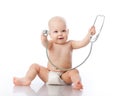 Baby with stethoscope. Royalty Free Stock Photo