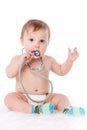 Baby with stethoscope. Royalty Free Stock Photo