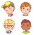 Et with boy`s faces. Userpics for blog. Avatar collection of boy faces. s Royalty Free Stock Photo