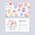 Baby store discount card design template.