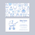 Baby store discount card outline design template.