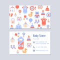 Baby store visiting business card design template.