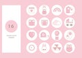 Highlight covers backgrounds. Icons of baby items