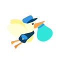 Baby stork icon illustration emoji