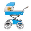 Baby stroller with Argentinean flag texture, 3D rendering