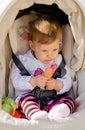 Baby in stroller Royalty Free Stock Photo