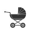 Baby stroller icon isolated on white background. Children pram, baby carriage icon