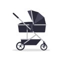 Baby stroller isolated on white background. Children pram, baby carriage vector Royalty Free Stock Photo