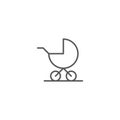 Baby stroller vector icon symbol tools for baby isolated on white background Royalty Free Stock Photo