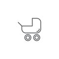 Baby stroller vector icon symbol tools for baby isolated on white background