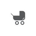 Baby stroller vector icon symbol tools for baby isolated on white background Royalty Free Stock Photo