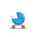 Baby stroller vector icon symbol tools for baby isolated on white background Royalty Free Stock Photo