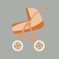 Baby stroller vector illustration flat style prifile Royalty Free Stock Photo