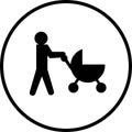 Baby stroller vector symbol Royalty Free Stock Photo