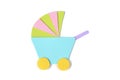 Baby strollers paper cut - isolated Royalty Free Stock Photo