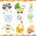 Baby stuff cartoon icon Collection