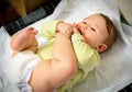 Baby sucking his toe Royalty Free Stock Photo