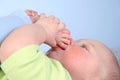 Baby suckle foot Royalty Free Stock Photo