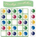 Baby Sudoku with colorful billiard balls