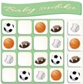 Baby Sudoku with colorful sports balls