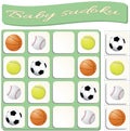 Baby Sudoku with colorful sports balls