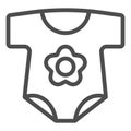 Baby suit line icon. Newborn clothes vector illustration isolated on white. Baby dress outline style design, designed Royalty Free Stock Photo