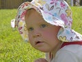 Baby with sun hat Royalty Free Stock Photo