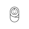 Baby, swaddling clothe icon. Simple line, outline vector elements of child for ui and ux, website or mobile application