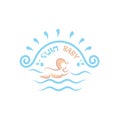 baby swimming course icon vector illustration concept design template Royalty Free Stock Photo
