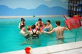 Baby swimming lessons Royalty Free Stock Photo