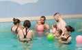 Baby swimming lessons Royalty Free Stock Photo