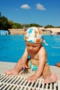 Baby at swimming pool Royalty Free Stock Photo