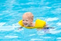 Baby in swimming pool. Kids swim. Royalty Free Stock Photo