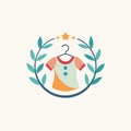 A baby t-shirt featuring a star design on the front, Design a minimalist logo