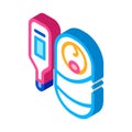 Baby temperature measurement isometric icon vector illustration