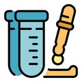 Baby test tube icon vector flat