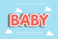 Baby text effect design vector