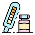 Baby thermometer icon color outline vector