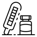 Baby thermometer icon, outline style