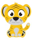 baby tiger cub cartoon vector illustration Royalty Free Stock Photo