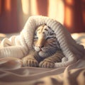 Baby tiger cub sleeping Royalty Free Stock Photo