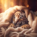 Baby tiger cub sleeping Royalty Free Stock Photo