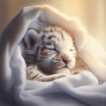 Baby tiger cub sleeping Royalty Free Stock Photo