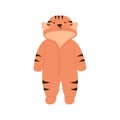 Children\'s Tiger Jumpsuit. Warm wardrobe item for Babies. Clothes with a Tiger print, a symbol of the New Year.