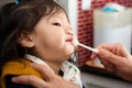 Baby toddler brushing teeth before sleep Royalty Free Stock Photo