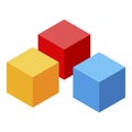 Baby toy cubes icon, isometric style Royalty Free Stock Photo